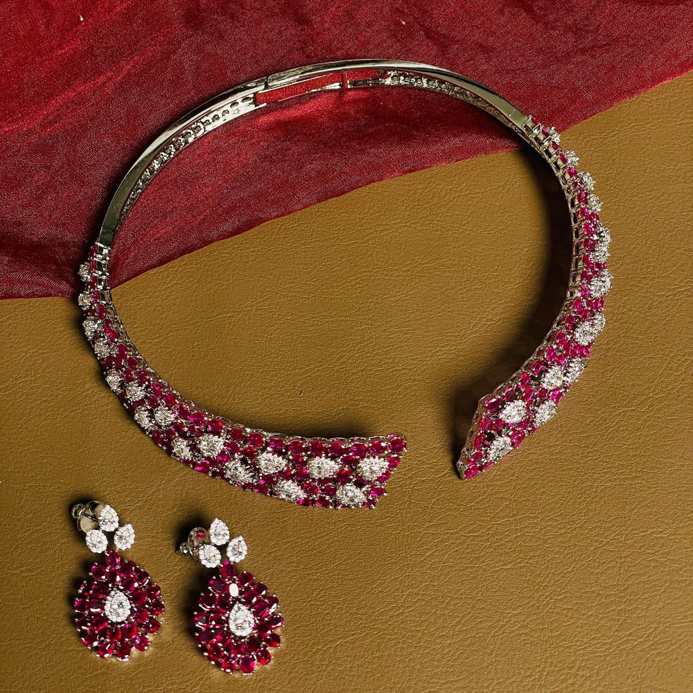 SILVER AD DIAMOND SET RANI