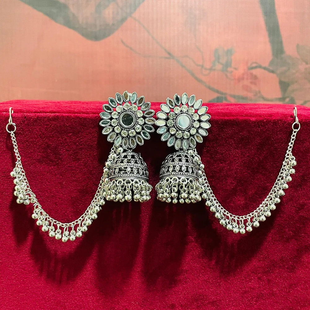 oxidised earrings  seven