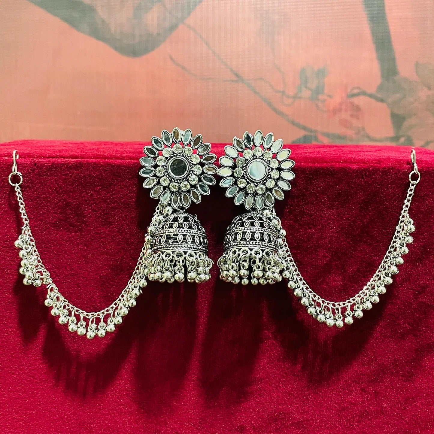 oxidised earrings  seven