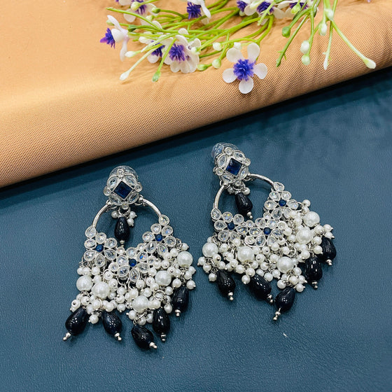 SILVER DIAMOND EARRINGS