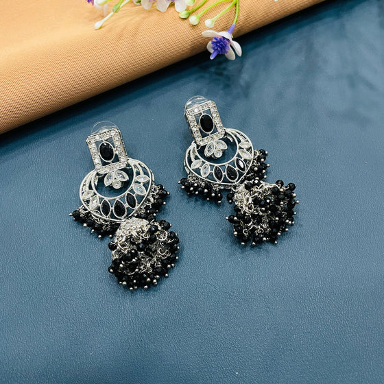 SILVER DIAMOND EARRINGS