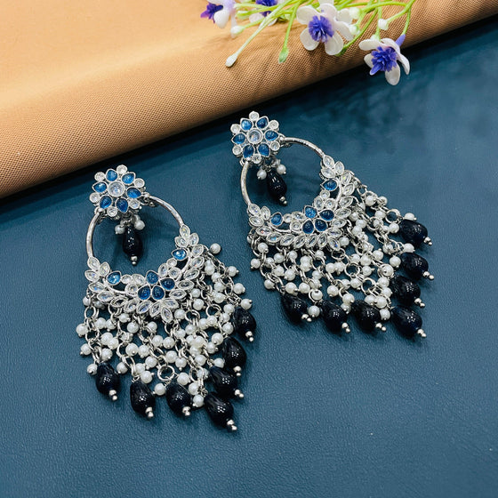 SILVER DIAMOND EARRINGS