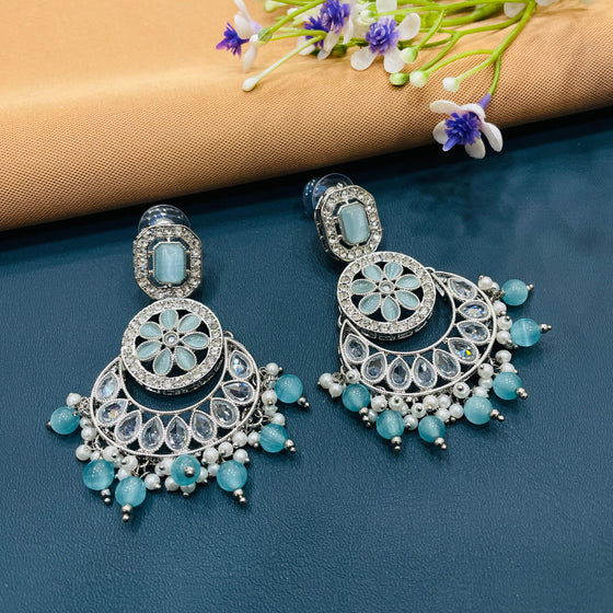 SILVER DIAMOND EARRINGS