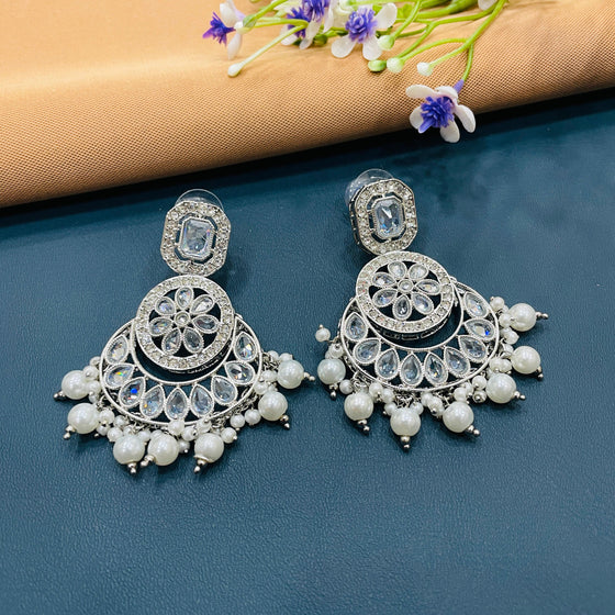 SILVER DIAMOND EARRINGS