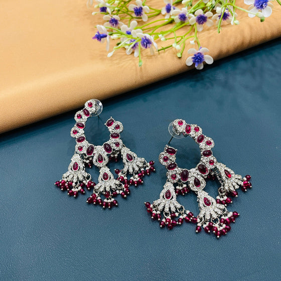 SILVER DIAMOND EARRINGS