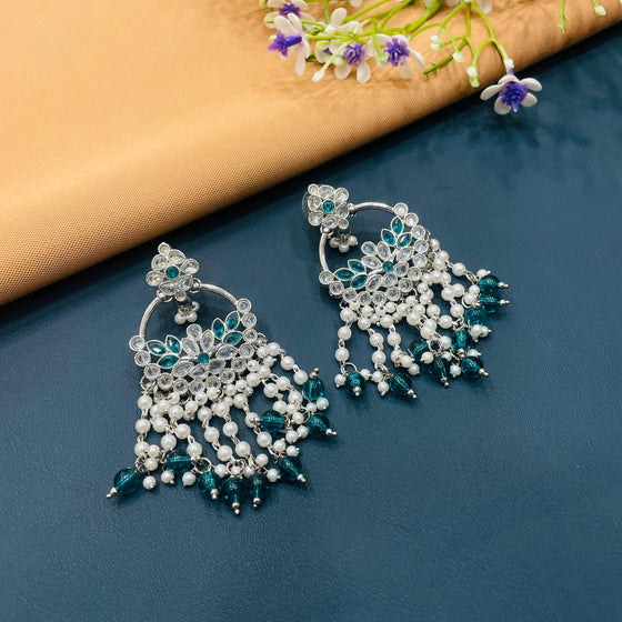 SILVER DIAMOND EARRINGS