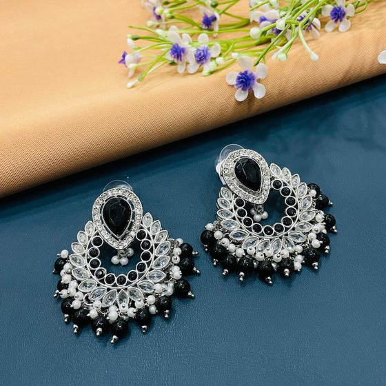 SILVER DIAMOND EARRINGS