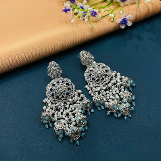 SILVER DIAMOND EARRINGS