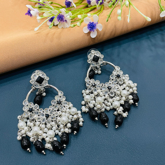 SILVER DIAMOND EARRINGS