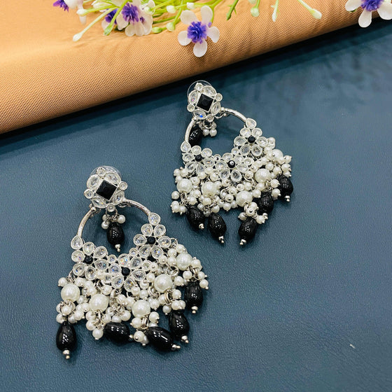 SILVER DIAMOND EARRINGS