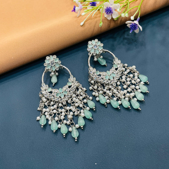 SILVER DIAMOND EARRINGS