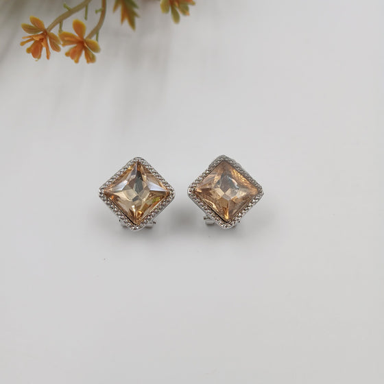 SILVER DIAMOND EARRINGS