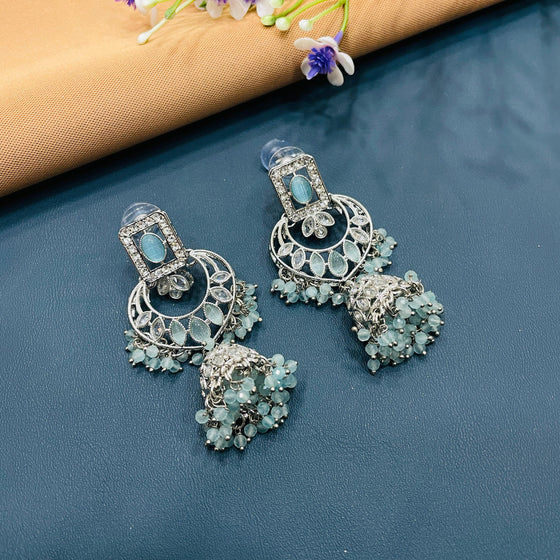 SILVER DIAMOND EARRINGS