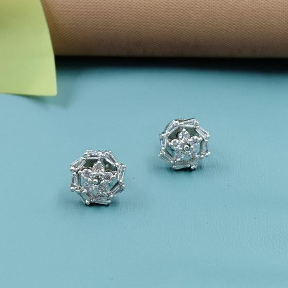 SILVER DIAMOND EARRINGS