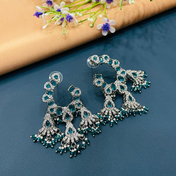 SILVER DIAMOND EARRINGS