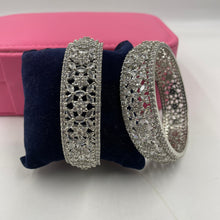  SILVER AD DIAMOND BANGLES