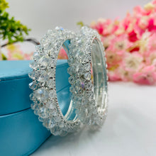  SILVER CRYSTAL BANGLE