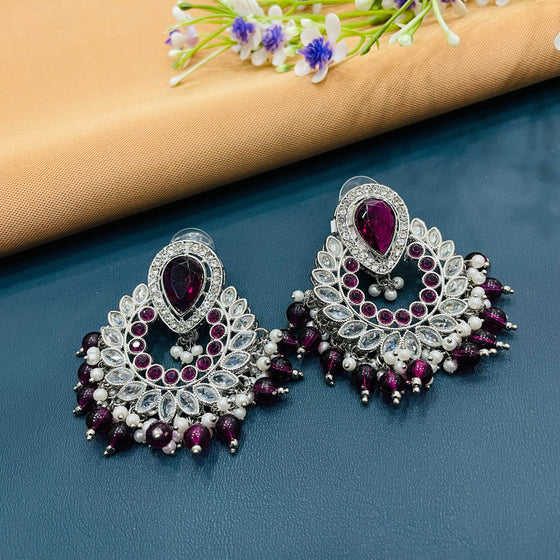 SILVER DIAMOND EARRINGS