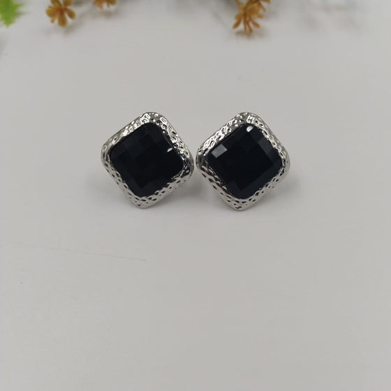 SILVER DIAMOND EARRINGS