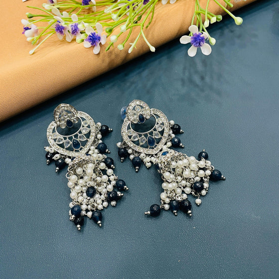 SILVER DIAMOND EARRINGS