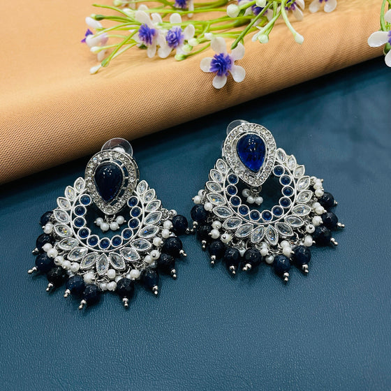 SILVER DIAMOND EARRINGS