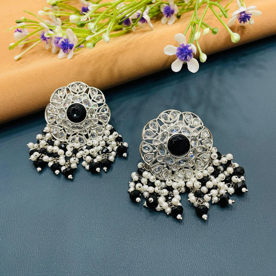 SILVER DIAMOND EARRINGS