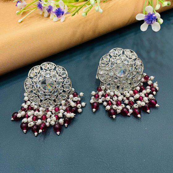 SILVER DIAMOND EARRINGS