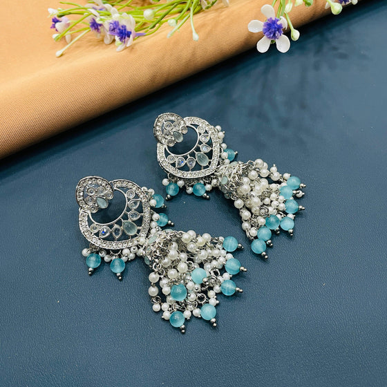 SILVER DIAMOND EARRINGS