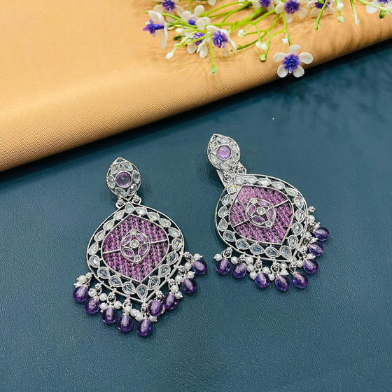 SILVER DIAMOND EARRINGS