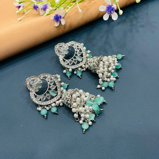 SILVER DIAMOND EARRINGS