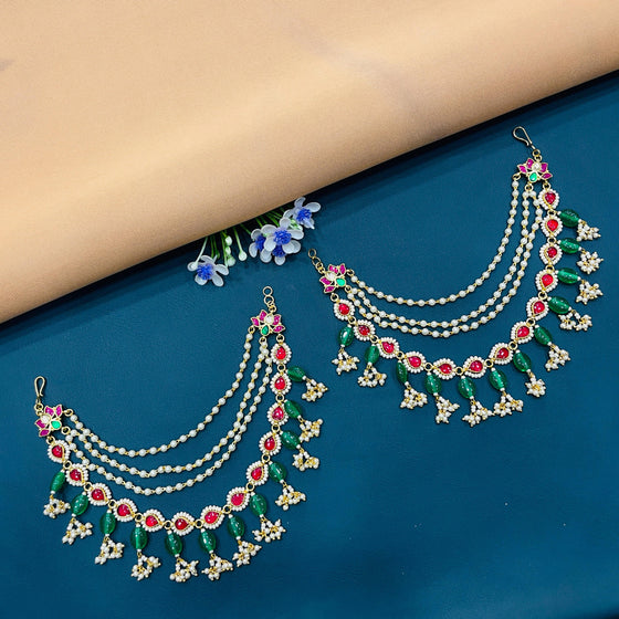 KUNDAN EAR CHAIN