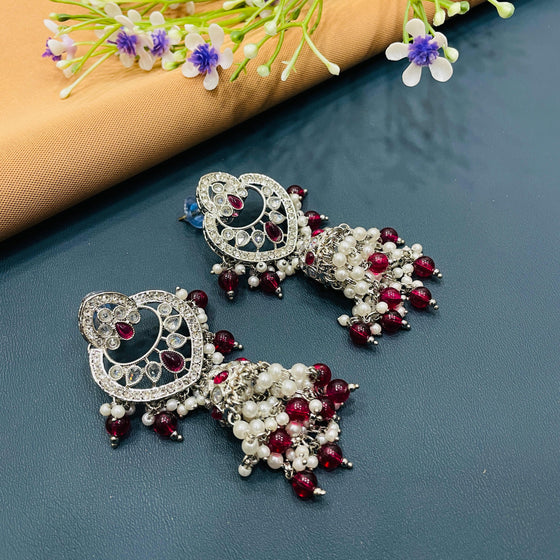 SILVER DIAMOND EARRINGS