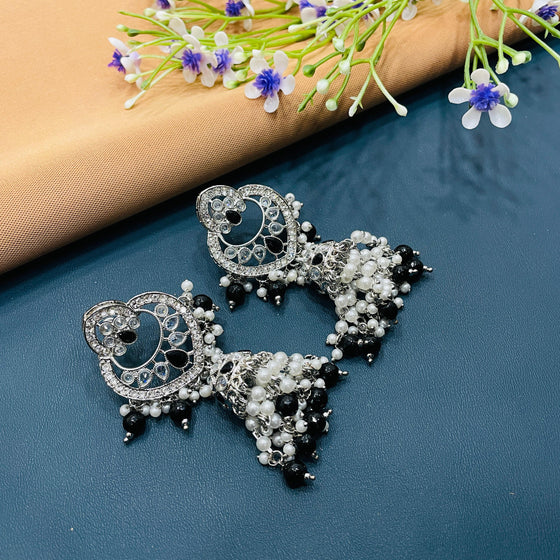 SILVER DIAMOND EARRINGS